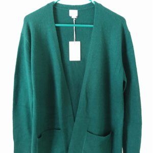 A NEW DAY DARK GREEN OPEN FRONT CARDIGAN WOMEN'S M